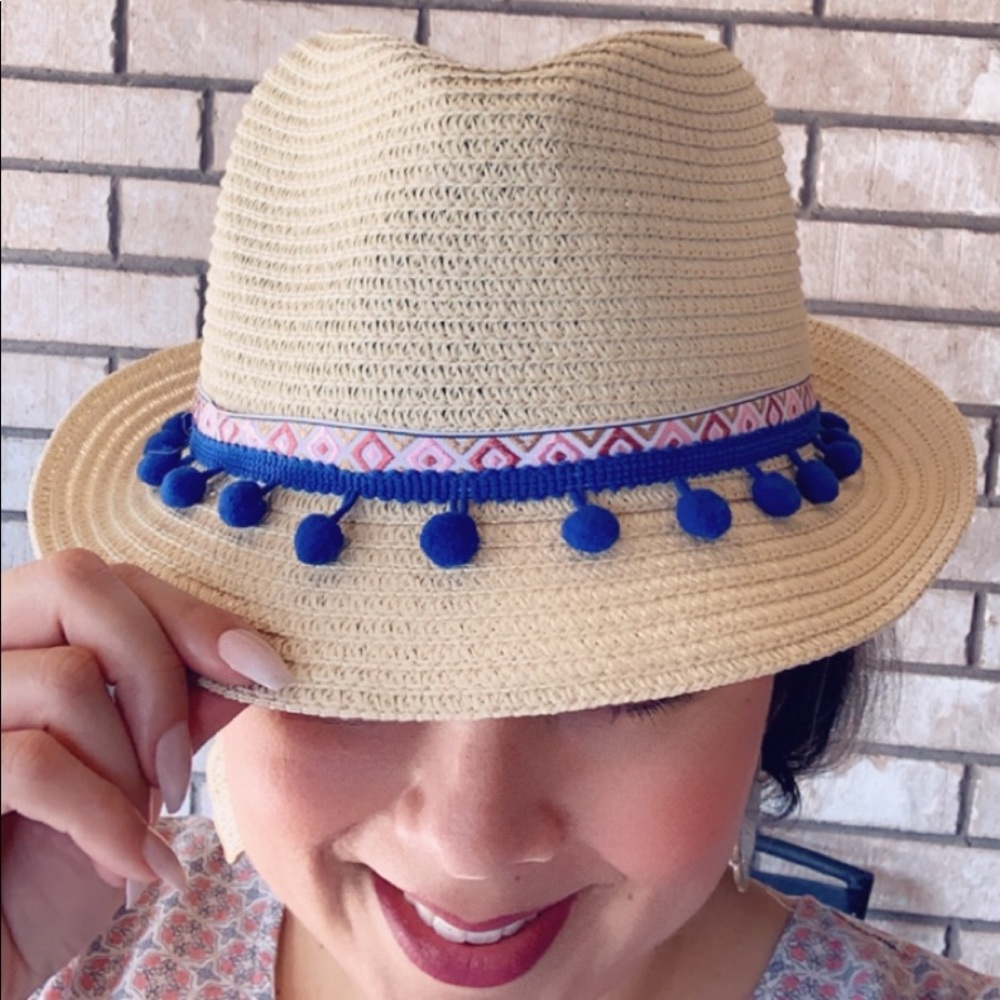 🌻Cream/Blue Fedora Hat✨